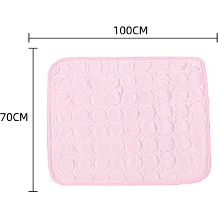 Fueegue Kühlmatte für Hunde, 70x100 cm, atmungsaktives Kühlkissen für Katzen, waschbar, rosa, XL – Bild 5