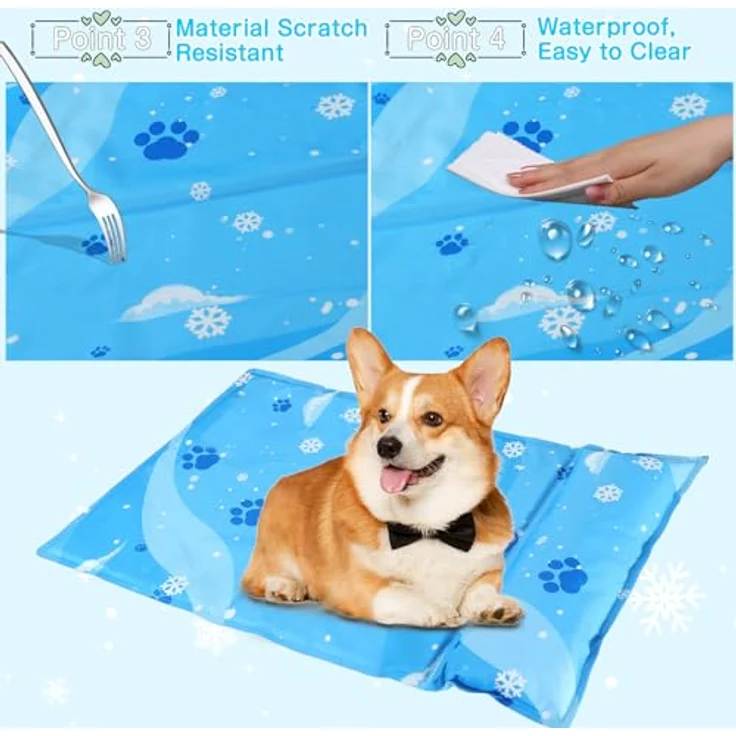 Aisuowa Kühlmatte für Hunde und Katzen, selbstkühlend, kratzfest, langlebig mit ungiftigem Gel, ideale Tierkühlmatte für den Sommer – Bild 4