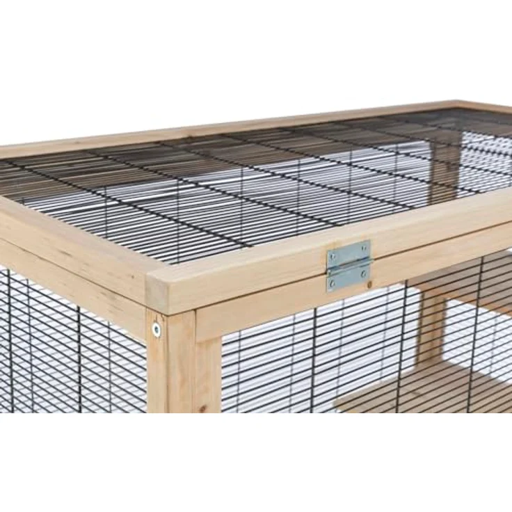 Trixie Mäuse Nagerheim mehrstöckig, geräumiger Kleintierkäfig mit 3 Plattformen und Acrylscheibe, natur, L 100 x B 50 x H 80 cm – Bild 6