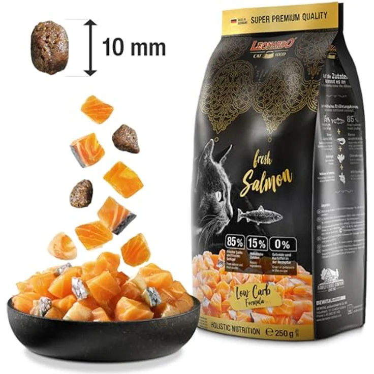 Leonardo Fresh Salmon und Poultry, Katzen-Trockenfutter mit extra viel frischem Fleisch, 1,5kg – Bild 3