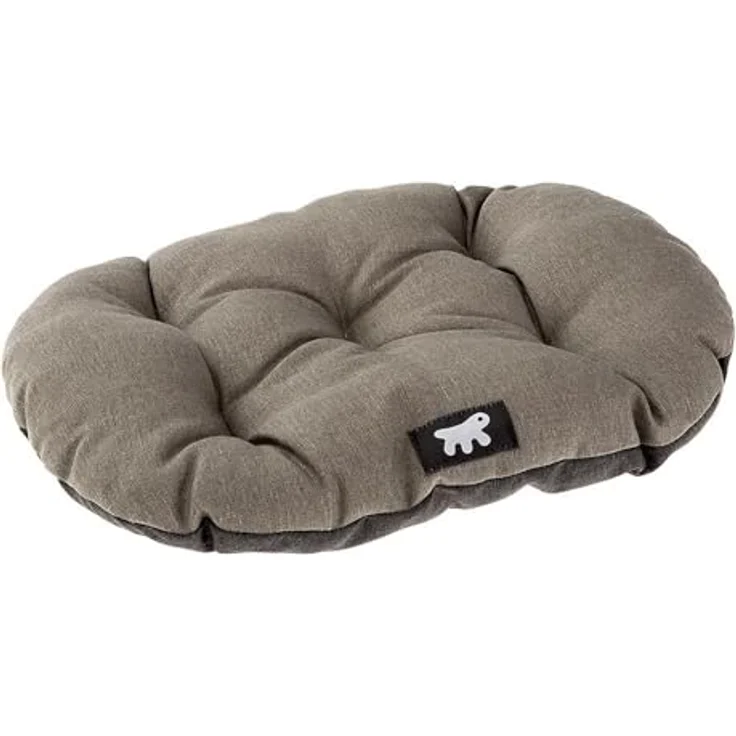 Ferplast Hundebett Relax, doppelseitiges Hundekissen aus Baumwolle, waschbar, 55 x 36 cm, braun – Bild 1