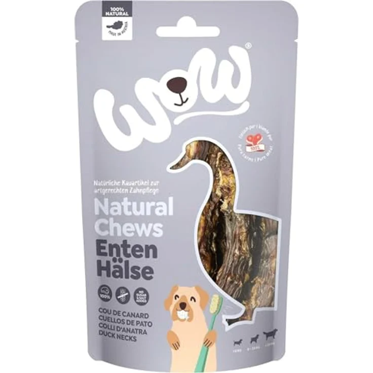 WOW! Dog Entenhälse 250g, natürlicher Single-Protein-Kausnack für Hunde, ideal zur Zahnreinigung – Bild 2
