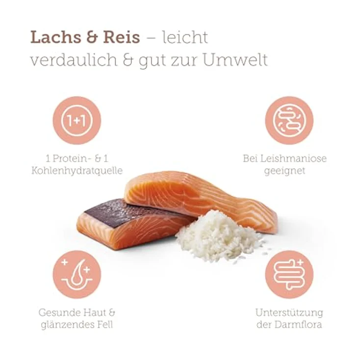 MERA Pure Sensitive Lachs & Reis, Trockenfutter für sensible Hunde, ohne Weizen und Zucker, 12,5 kg – Bild 2