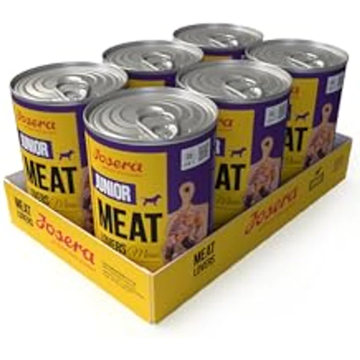 JOSERA Meat Lovers Junior Menu Pute, Premium Nassfutter für Welpen & Junghunde, getreidefreies Hundefutter mit 65 % Fleischanteil, 6 x 400 g – Bild 1