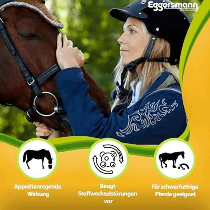 Eggersmann Mein Pferdefutter EMH Mash 15 kg, Ergänzungsfuttermittel zur Unterstützung der Darmflora & Verdauung, mit Omega-3- & Omega-6-Fettsäuren – Bild 2