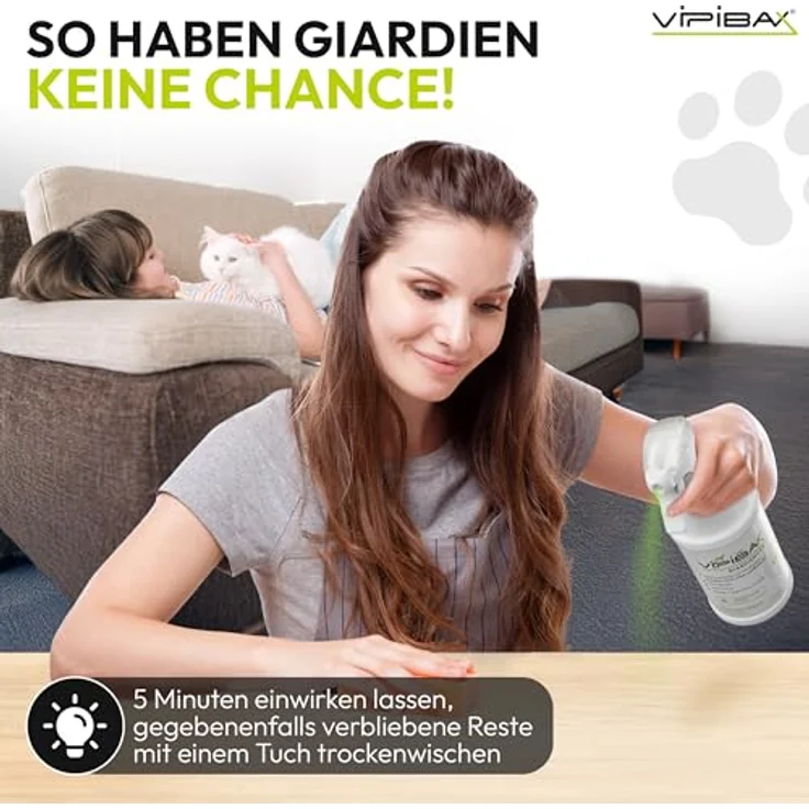 ViPiBaX Giardien EX Hygiene-Spray, effektive Desinfektion gegen Giardien, Viren, Pilze & Bakterien, 500ml, Geruchsentferner für Hunde, Katzen & Co – Bild 5