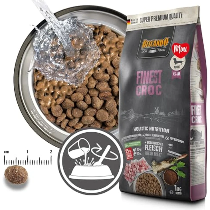 BELCANDO Finest Croc [4 kg], Trockenfutter für kleine & mittlere Hunde, 30% frische Ente, Alleinfuttermittel für ausgewachsene Hunde ab 1 Jahr – Bild 3