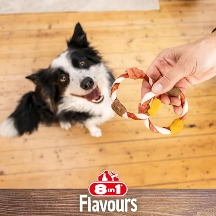 8in1 Triple Flavour Rings XS/S, Kausnacks für Hunde mit extra viel Fleisch, 80g Beutel (2 Doppelringe), reich an Proteinen, ohne Zucker und künstliche Aromen – Bild 5