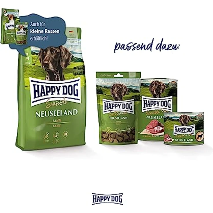 Happy Dog Neuseeland Sensible Trockenfutter für Hunde, Adult, mit Lamm, weizenfrei, 4 kg – Bild 7
