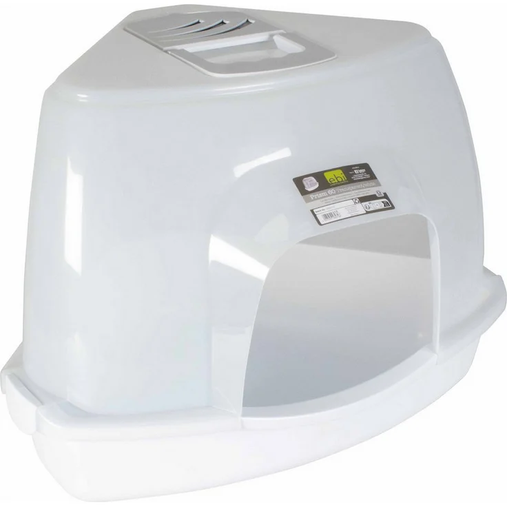 Europet-Bernina Katzentoilette Prism, transparente Katzentoilette in Weiß, Größe M (38 x 56 x 40 cm)