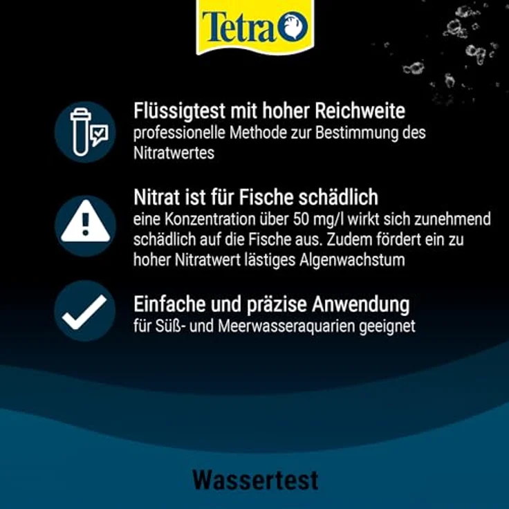 Tetra Aquarium-Wassertester Nitrat-Test, für Süß- und Meerwasseraquarien, hohe Reichweite, gute Langzeitstabilität – Bild 3