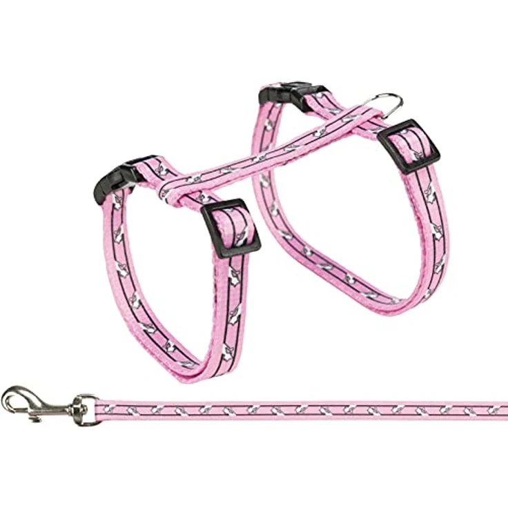 TRIXIE Katzengeschirr mit Leine, stufenlos verstellbar für Bauchumfang 27-45 cm, 1,20 m Leine, Schnappverschlüsse, Bolzenhaken, diverse Farben - zufällige Auswahl - 4142 – Bild 3