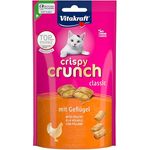 Vitakraft Crispy Crunch Classic, knuspriger Katzensnack gefüllt mit Geflügel, ohne Zucker, wiederverschließbarer Beutel, 60g