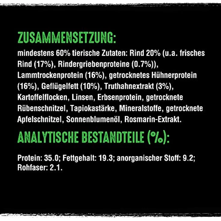 Crave Adult mit Lamm & Rind, Hunde-Trockenfutter mit 35% Protein, 1 kg, ohne Getreide – Bild 4