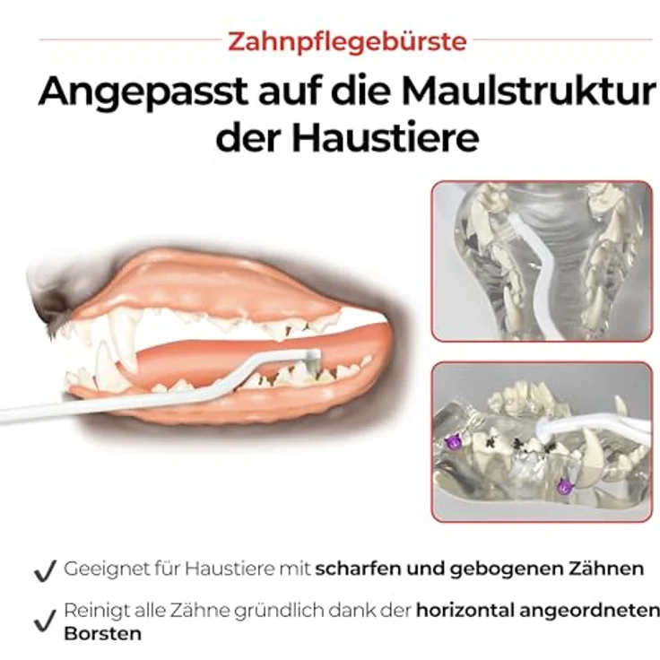 JAYU PET Zahnpflegebürste, weiche Borsten für Hunde und Katzen, ergonomisches Design zur effektiven Zahnsteinentfernung – Bild 5