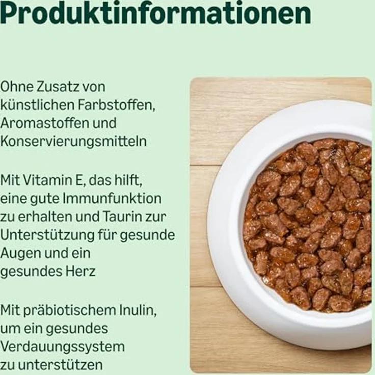by Amazon Katzenfutter, nass für junge Katzen, gemischte Auswahl in Gelee (3 x Lachs, 3 x Kalb, 3 x Geflügel, 3 x Truthahn), 1.2kg (12 Beutel à 100g) – Bild 3