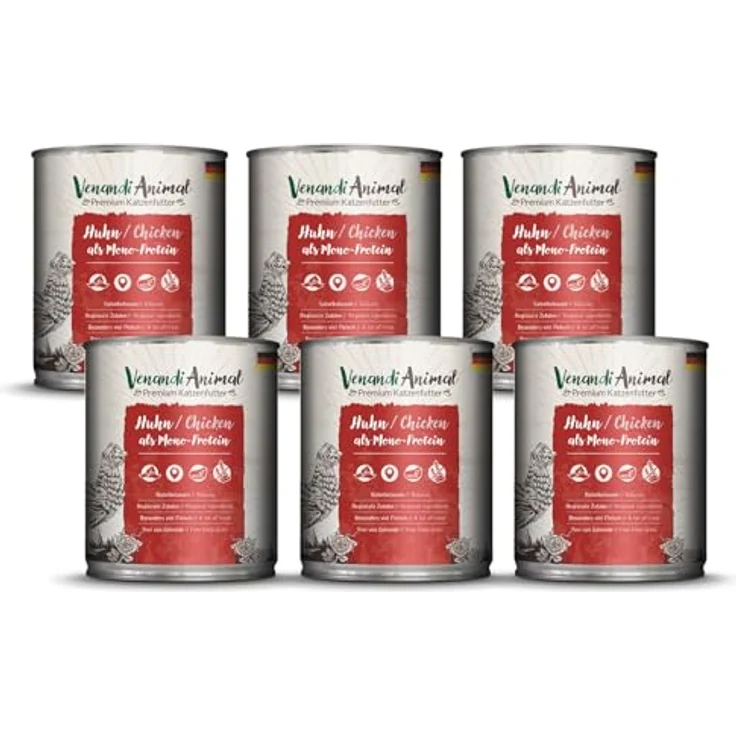 Venandi Animal Premium Nassfutter für Katzen Huhn Monoprotein, getreidefrei, 6er Pack (6 x 800 g) – Bild 1