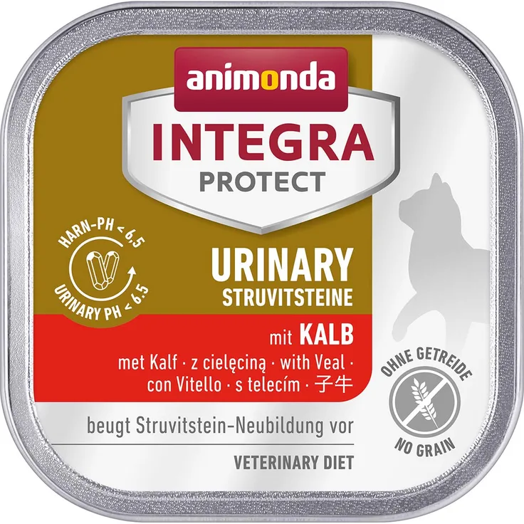 animonda INTEGRA PROTECT Adult Urinary Struvitstein, Nassfutter mit Kalb zur Vorbeugung von Struvitsteinen, 6x100g