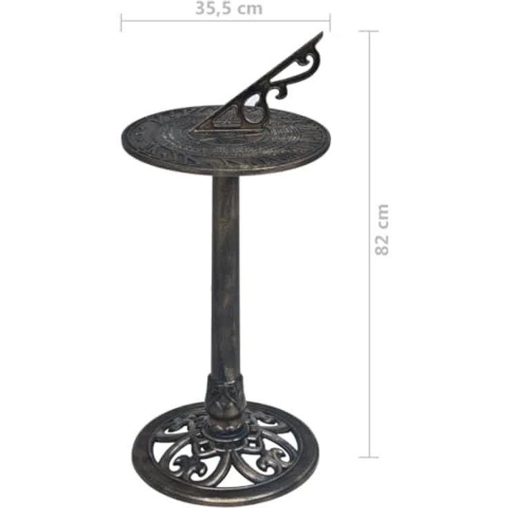 vidaXL Vogeltränke Sonnenuhr Bronze 35,5 x 82 cm Kunststoff – Bild 7