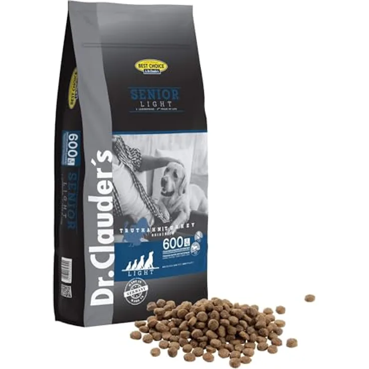 Dr. Clauder's Best Choice Senior Light, Weizenfreies Trockenfutter für ältere Hunde zur Gewichtskontrolle, 12,5kg mit Truthahn und Reis