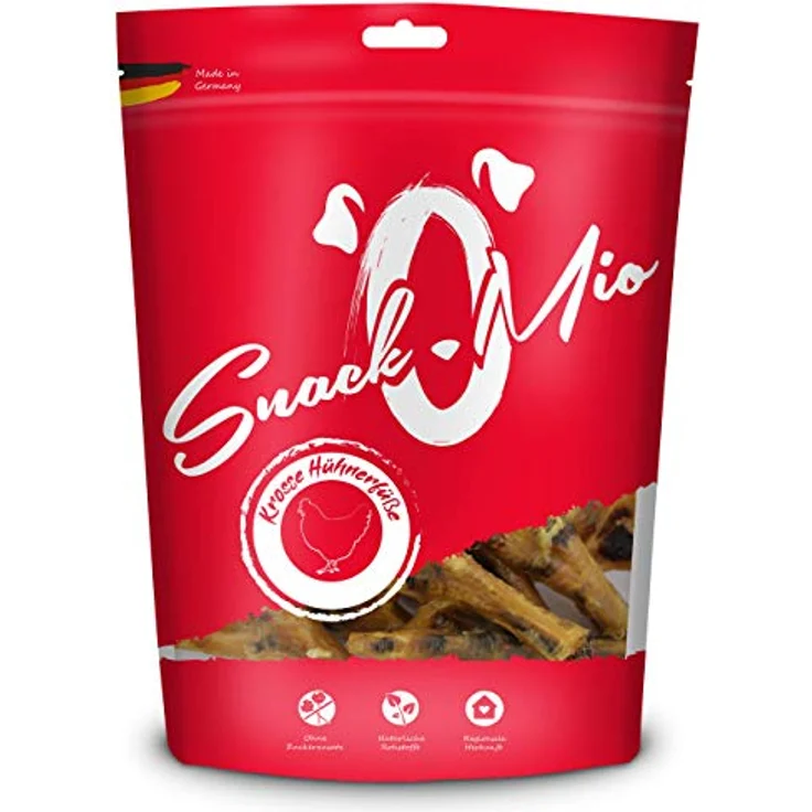 SnackOMio Premium Hundesnack, krosse getreidefreie Hühnerfüße, 350 g – Bild 1