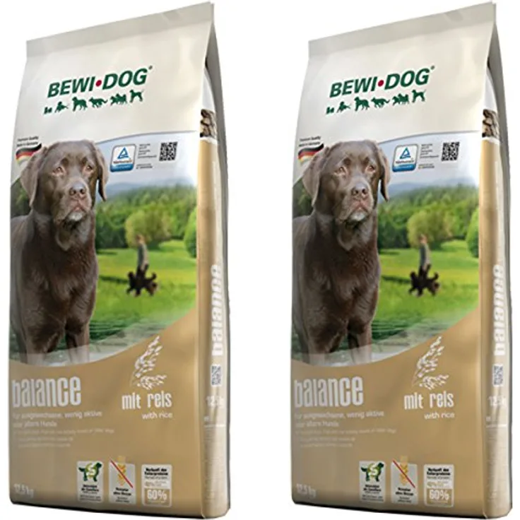 Bewi Dog 2 x 12,5 kg Balance, Hunde-Trockenfutter für wenig aktive und ältere Hunde, Übergewicht vorbeugen