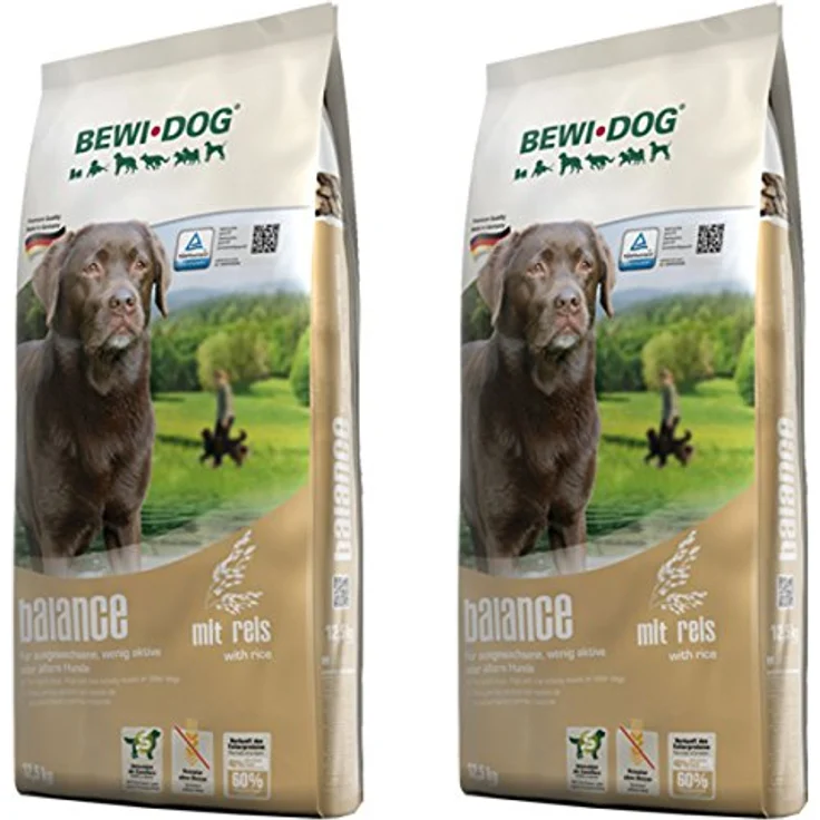 Bewi Dog 2 x 12,5 kg Balance, Hunde-Trockenfutter für wenig aktive und ältere Hunde, Übergewicht vorbeugen