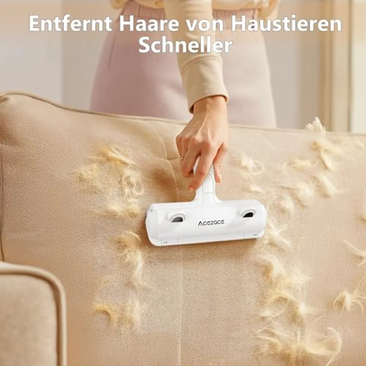 ACE2ACE Tierhaarentferner Fusselrolle, wiederverwendbar für Hunde- und Katzenhaare, weiß – ideal für Sofa, Bett, Teppich und Kratzbaum – Bild 2