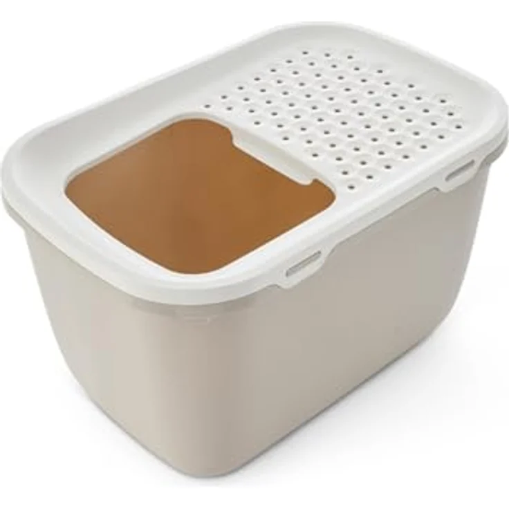 Savic Hop In Giant, geschlossenes Katzenklo in white-mocha mit großzügigem Platzangebot – Bild 5