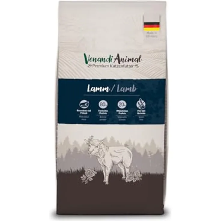 Venandi Animal Lamm - Trockenfutter für Katzen, Sparpaket 3 x 1,5 kg, getreidefrei, reich an tierischem Protein, Qualität aus Deutschland