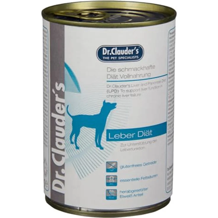 Dr.Clauder's Diät LPD Leber, leicht verdauliches Nassfutter für Hunde mit chronischer Leberinsuffizienz, weizen- und glutenfreies Alleinfutter, 400g Huhn
