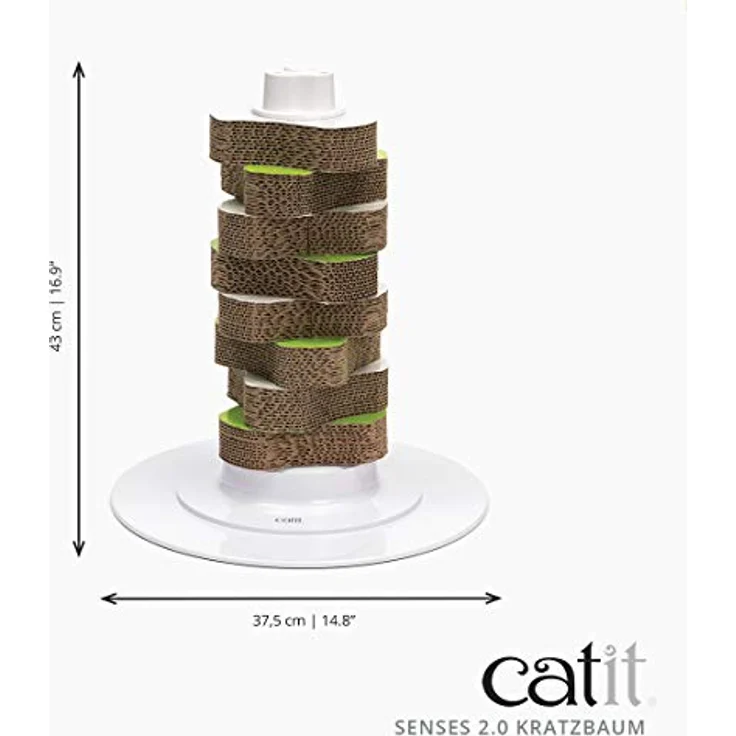Catit Fummelbrett Senses 2.0 Scratcher Kratzbaum aus Pappe, robuste Spitze und 8 geriffelte Pappelemente – Bild 4
