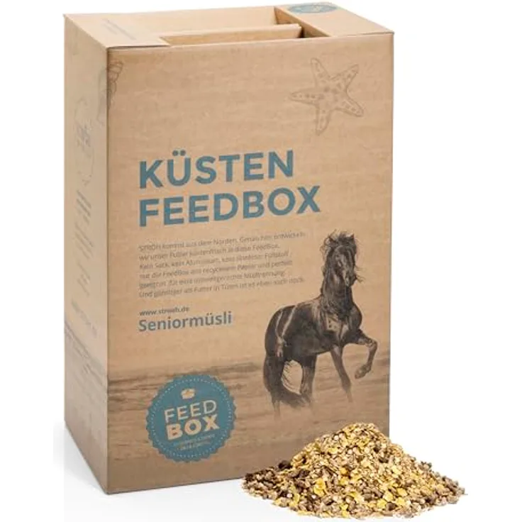 STRÖH Küsten Seniorenmüsli Pferd (29kg) • Müsli für ältere Pferde mit Zahnproblemen • Unterstützt Verdauung & enthält wichtige Nährstoffe