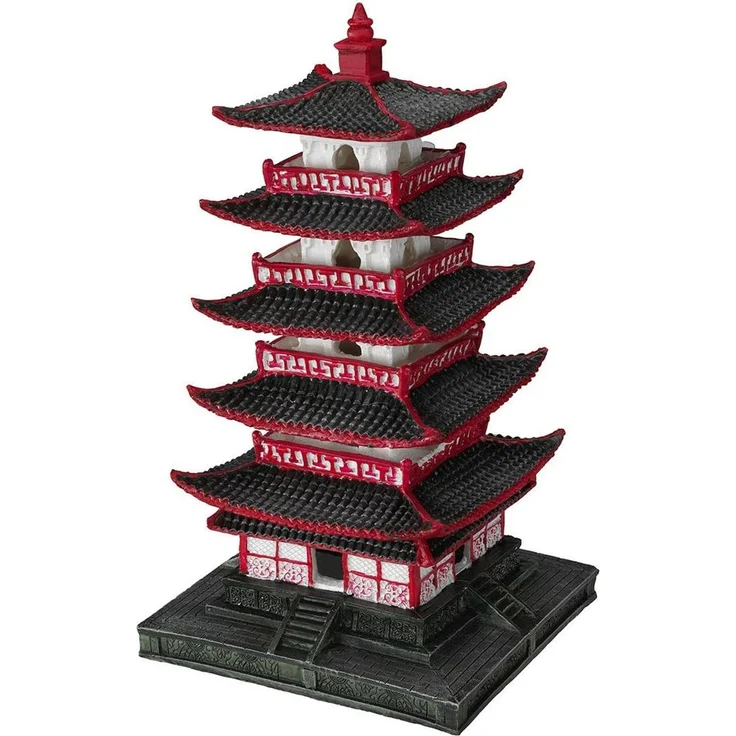 EBI Aqua Della Chinese Pagoda XL, Aquarium Dekoration aus hochwertigem Polyesterharz, 31,5 cm hoch, asiatische Ästhetik – Bild 1