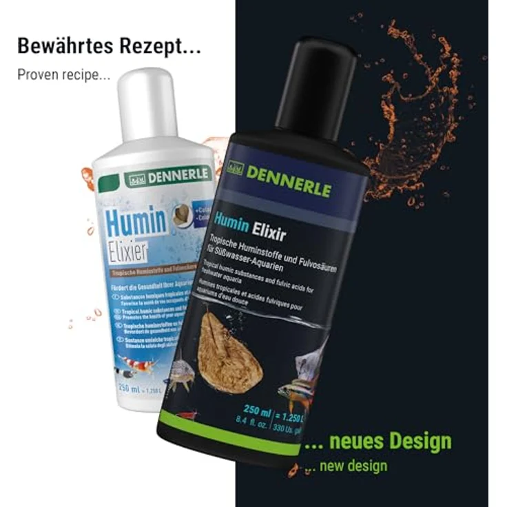 Dennerle Humin Elixir, 250 ml - Tropische Huminstoffe und Fulvosäuren zur Gesundheitsförderung für Aquarienbewohner – Bild 2