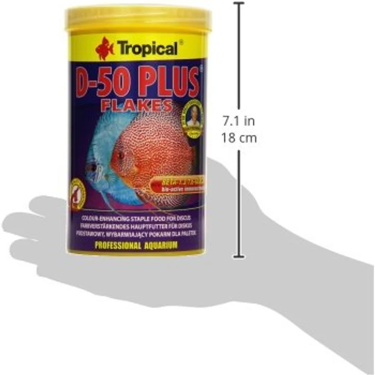 Tropical D-50 Plus Flockenfutter, hochwertiges Fischfutter, 1 l Packung – Bild 3