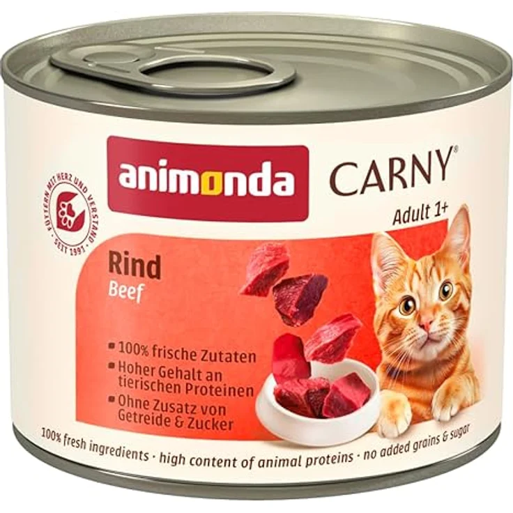 animonda Carny Adult Rind, Katzen-Nassfutter mit proteinreichem Fleisch, 6x200g – Bild 3