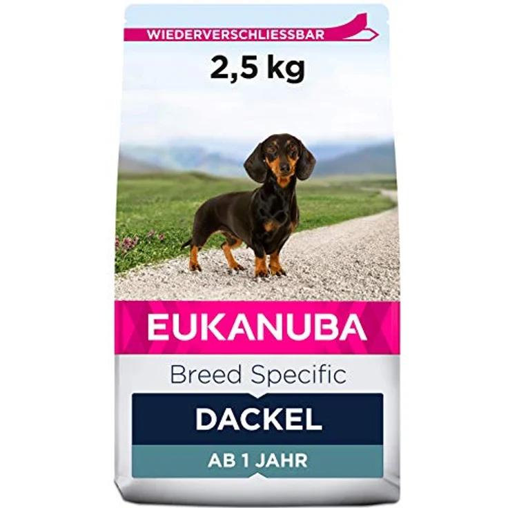 Eukanuba Breed Specific Dackel Trockenfutter, Premium Hundefutter mit Huhn, Glucosamin & Chondroitin, 2,5 kg – Bild 1
