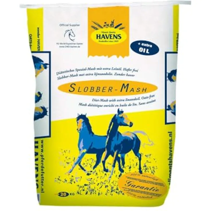 Havens Slobber-Mash + extra Linol, vitaminreiche Pferdefutter-Mischung mit aufgeschlossenem Getreide, 20 kg