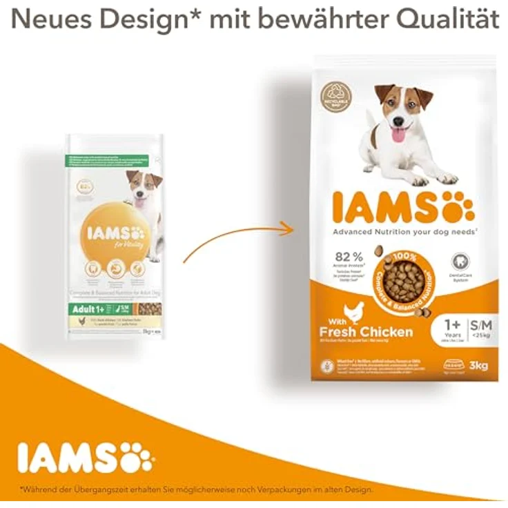IAMS Senior Hundefutter trocken mit Huhn, Trockenfutter für große Hunde ab 7 Jahren, 3 kg, hochwertiges Protein, weizenfrei, für gesunde Gelenke und Hautpflege – Bild 2