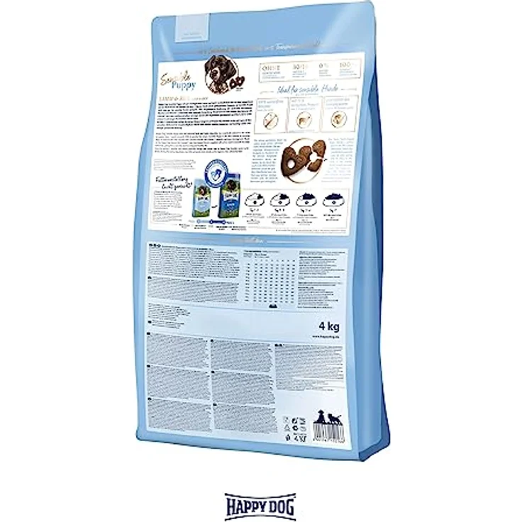 Happy Dog Sensible Trockenfutter Hund Puppy, Lamm & Reis, geflügelfrei, 4 kg – Bild 5