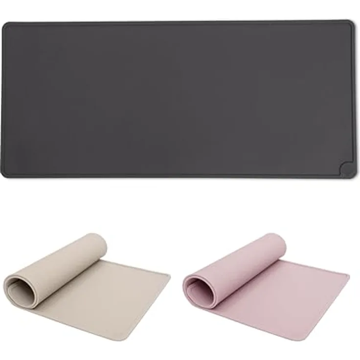 LucyBalu® Square XL Silikon Napfunterlage, 65 x 29 cm, spülmaschinenfest, rutschfest, FDA-zertifiziert, Anthrazit