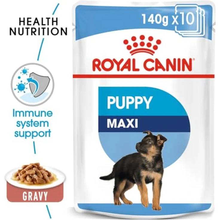 Royal Canin MAXI PUPPY, Nassfutter für große Hunde, Alleinfuttermittel, 10x140g, für Welpen bis 15 Monate – Bild 2