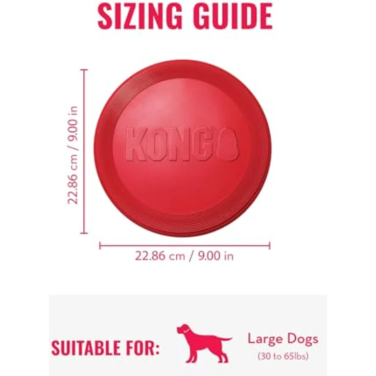 KONG Flyer, Langlebiges Outdoor Hundespielzeug aus Naturkautschuk, Wurfscheibe für Mittelgroße/Große Hunde, dynamischer Rückprall, strapazierfähig – Bild 4