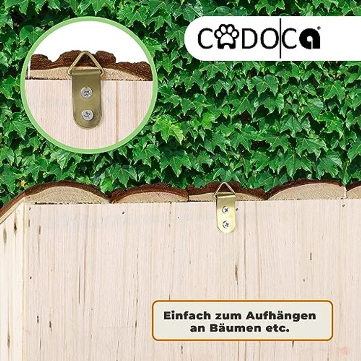 CADOCA® 2X Insektenhotel Bug's Inn 31x30,5x9,5cm Holz wetterfest Garten Bienenhotel Insektenhaus Nistkasten zum Aufhängen – Bild 4