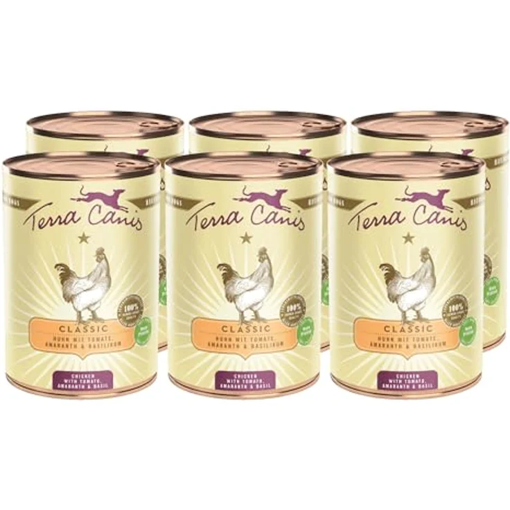 Terra Canis Huhn, Tomate, Amaranth & Basilikum - Classic Nassfutter, 6x400g I Premium Hundefutter in 100% Lebensmittelqualität, allergen- & getreidearm, für gesundheitsbewusste Hunde – Bild 1