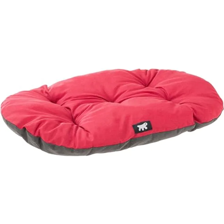 Ferplast Hundebett Relax, Doppelseitiges Kissen aus Baumwolle mit weicher Polsterung, waschbar, 43 x 30 cm, Rot