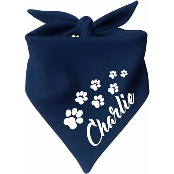 Kleiner Fratz Hunde Dreiecks Halstuch, Navy, Größe 2 (68 cm) mit personalisiertem Druck