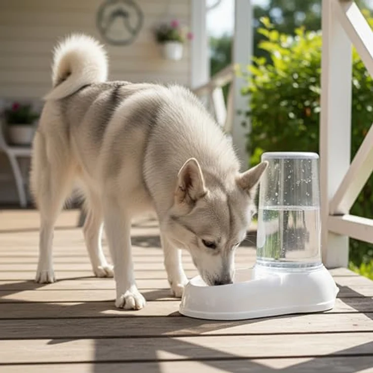 Ferplast AZIMUT 5500 Futter- oder Wasserspender für große Hunde, 5,5 Liter, rutschfester Boden, 23 x 41 x H 37,5 cm, Weiß – Bild 2