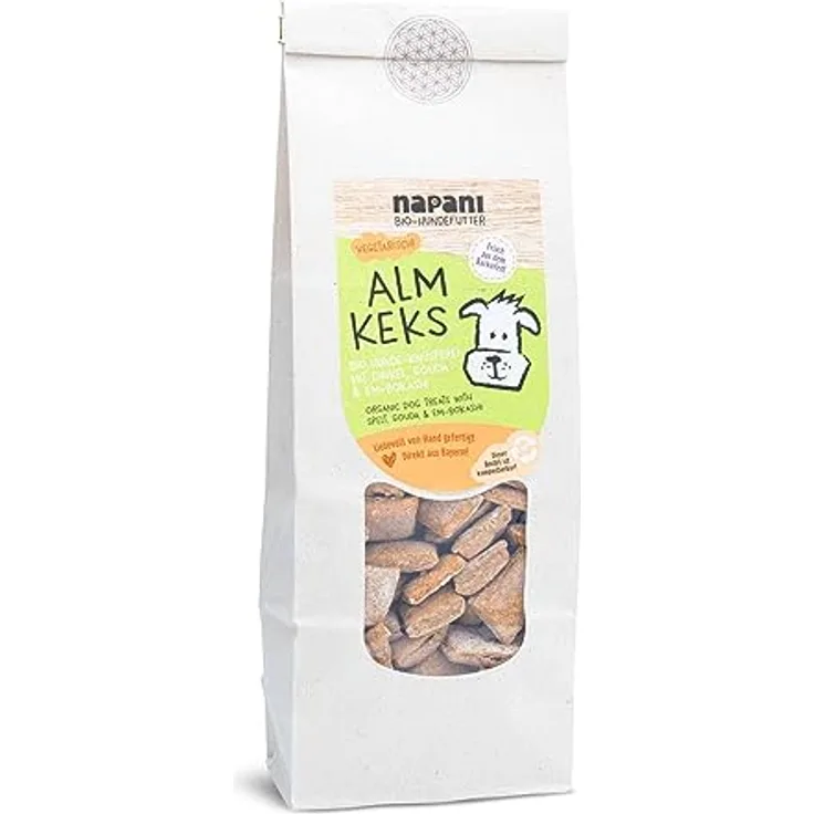 napani ALM-Keks Hundekekse, vegetarische Handgefertigte Snacks aus Bio-Zutaten, 200g, ohne künstliche Zusätze, Made in Bayern